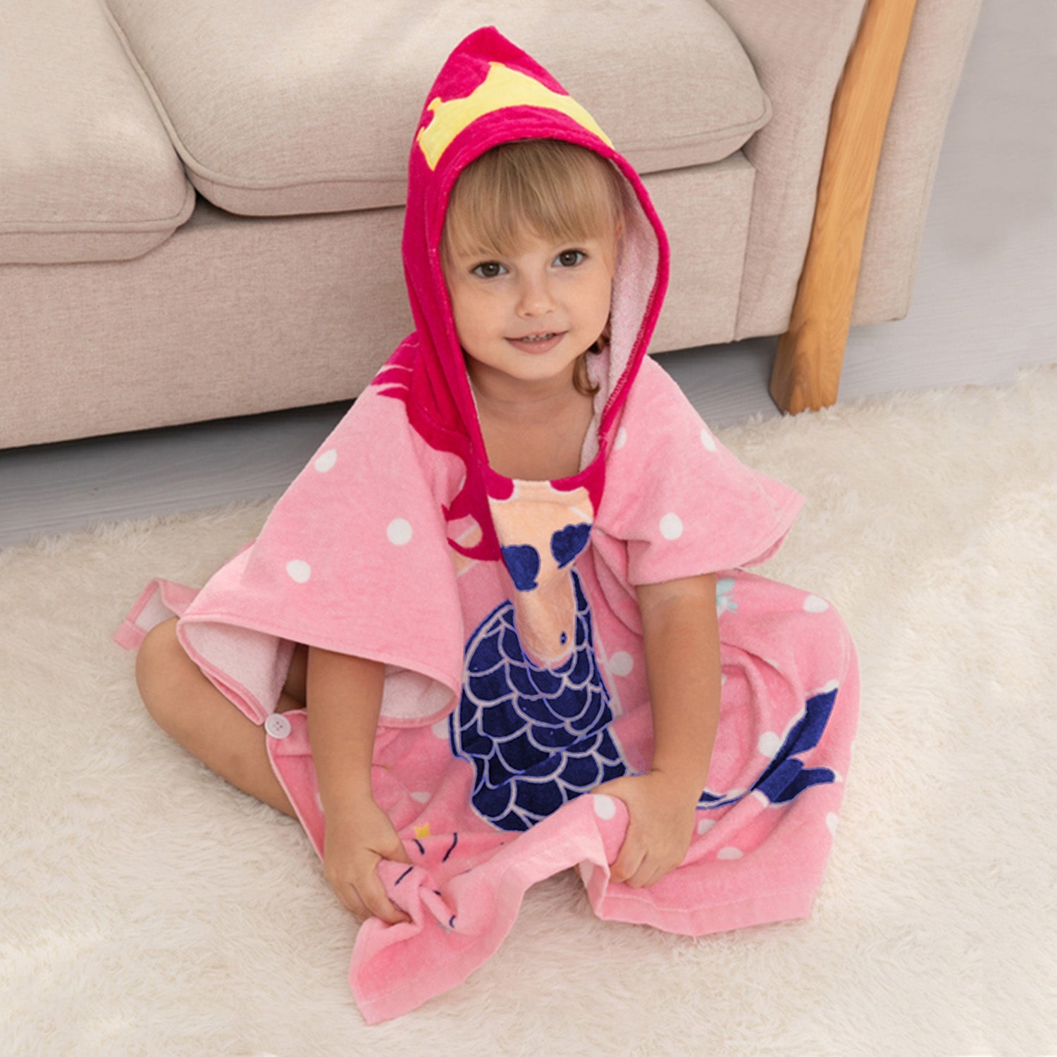 Ponczo ręcznik kąpielowy dla dzieci z kapturem Ponczo ręcznik kąpielowy dla dzieci z kapturem