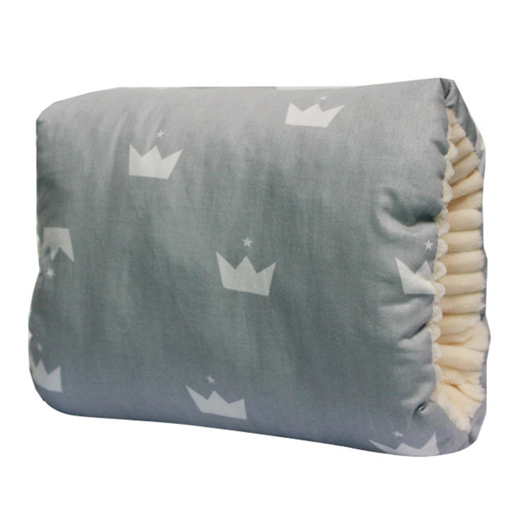 Szara poduszka do karmienia na rękę w korony Szary