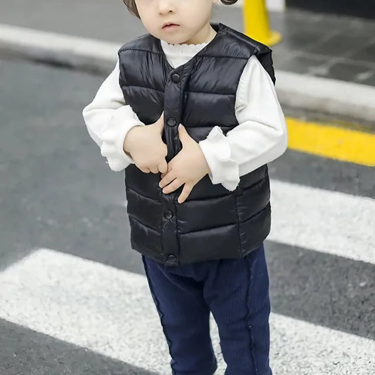 Puchowy bezrękawnik dziewczęcy Puchowy bezrękawnik dziewczęcy