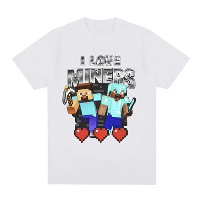 Koszulka Minecraft I Love Miners Biały