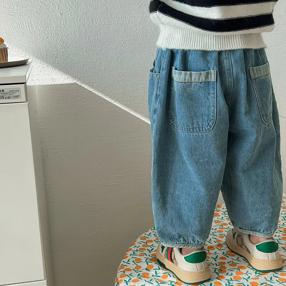 Spodnie niemowlęce baggy jeans - Miziu.pl