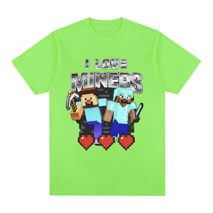 Koszulka Minecraft I Love Miners Zielony