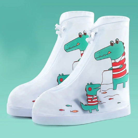 Transparentne ochraniacze na buty w dinozaury Biały Krokodyl