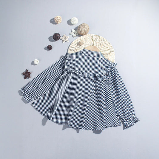 Koszula dziewczęca w kratę o luźnym kroju Koszula dziewczęca w kratę o luźnym kroju