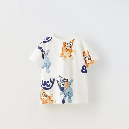 Niemowlęca koszulka z krótkim rękawem i motywem z bajki Bluey Biały