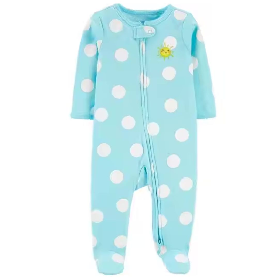 Śliczne niemowlęce pajacyki dla dziewczynki z kolorowymi wzorkami Kropeczki