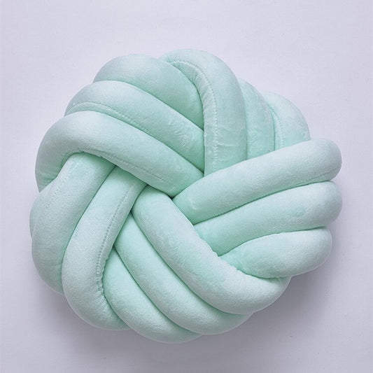 Supełkowa poduszka pleciona z warkoczy okrągła Supełkowa poduszka pleciona z warkoczy okrągła