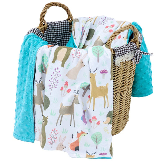 Miękki i ciepły kocyk minky dla niemowląt i dzieci Miękki i ciepły kocyk minky dla niemowląt i dzieci Sarenki