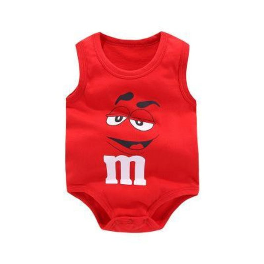 Bawełniane body niemowlęce Czerwony m&m