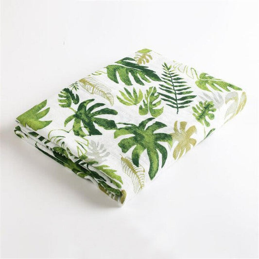 Kocyk otulacz muślinowy 110x110cm Kocyk otulacz muślinowy 110x110cm Listki