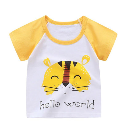 Bawełniana koszulka dla dzieci z krótkim rękawem Tygrysek