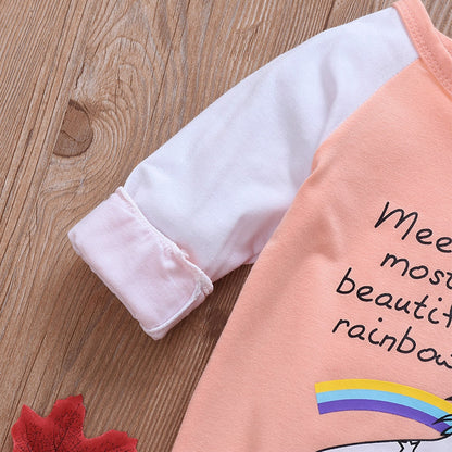 Bawełniane, różowe pajacyki dla niemowląt z jednorożcem