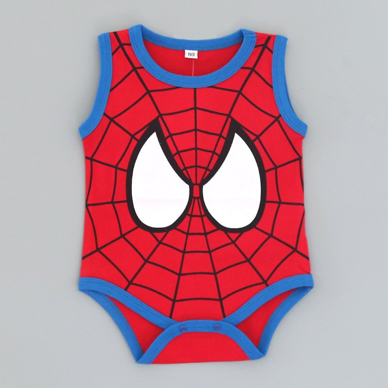 Body niemowlęce z motywem superbohaterów Spiderman bez rękawka