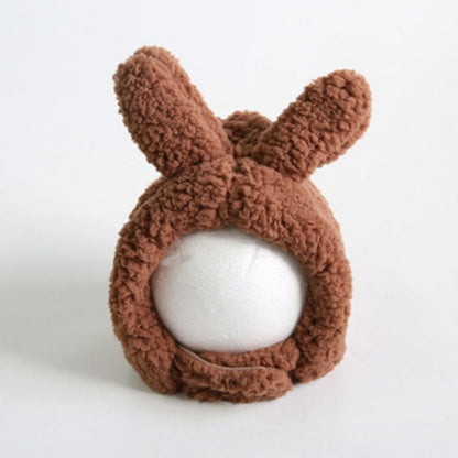 Zimowa czapka z uszami królika dla dziewczynki Brązowy króliczek 43-50cm