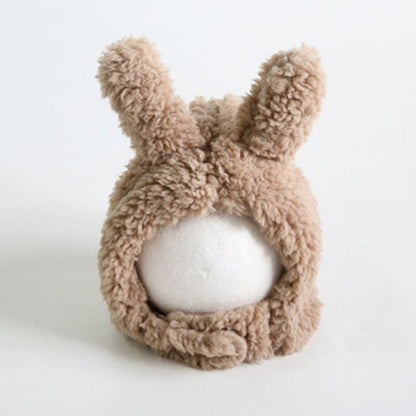 Zimowa czapka z uszami królika dla dziewczynki Jasnobrązowy króliczek 43-50cm