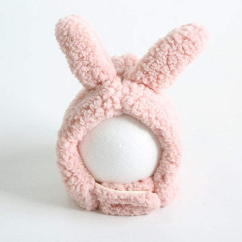 Zimowa czapka z uszami królika dla dziewczynki Różowy króliczek 43-50cm