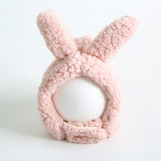 Zimowa czapka z uszami królika dla dziewczynki Różowy króliczek 43-50cm