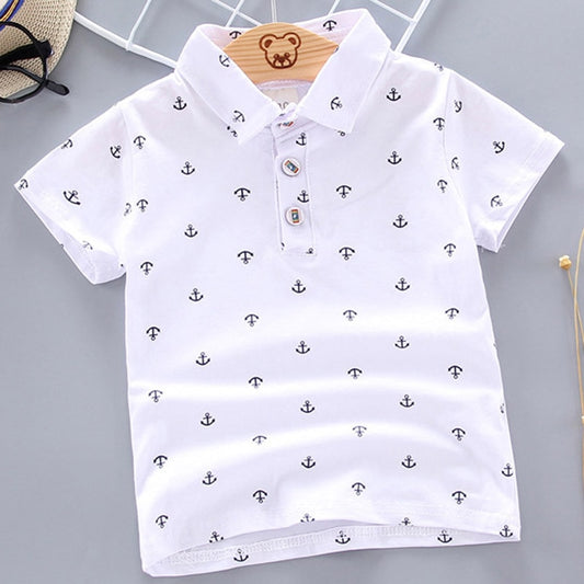 Koszulka polo w marynistyczny wzór Koszulka polo w marynistyczny wzór Biały