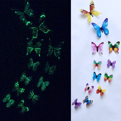 Świecące motylki 3D - zestaw 12. szt - Miziu.pl