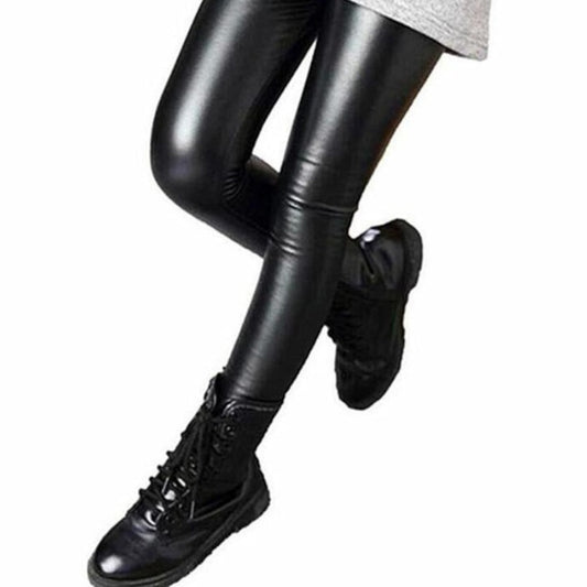 Legginsy dziewczęce z imitacji skóry Legginsy dziewczęce z imitacji skóry