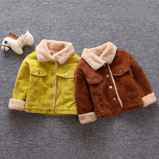 Niemowlęca sztruksowa kurtka z ociepleniem Niemowlęca sztruksowa kurtka z ociepleniem