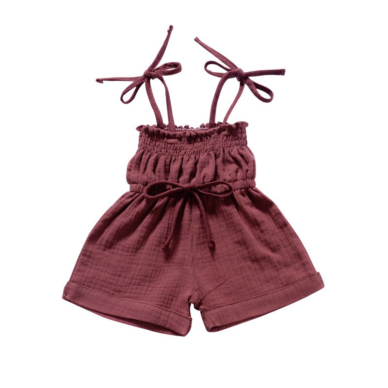 Kombinezon na wiązanych ramiączkach Bordowy na sznurkach