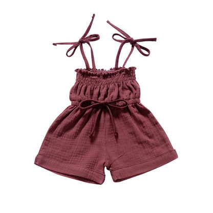 Kombinezon na wiązanych ramiączkach Bordowy na sznurkach