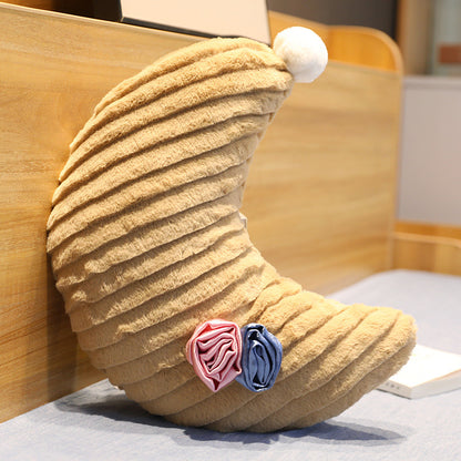 Miękka poduszka dekoracyjna w kolorze brązowym z kwiatkami 3D Brązowy księżyc