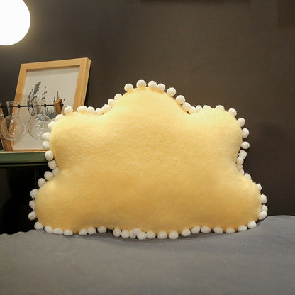 Żółta poduszka dekoracyjna z frędzelkami Żółta chmura