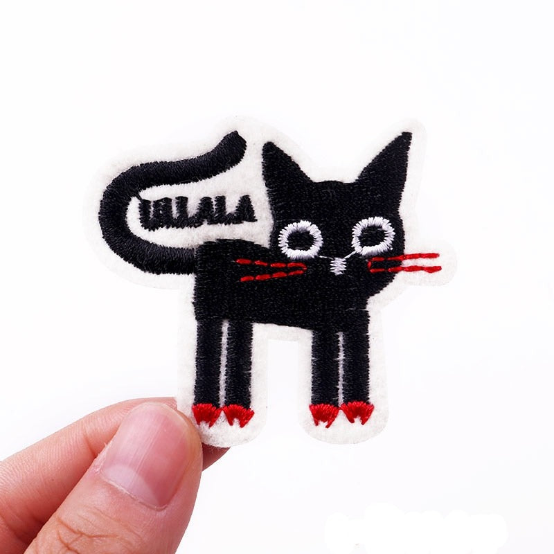 Naprasowanka na ubranka z motywem kotka Czarny