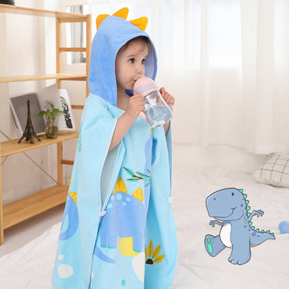 Ponczo, ręcznik kąpielowy dla dzieci z motywem dinozaura Niebieski Uniwersalny