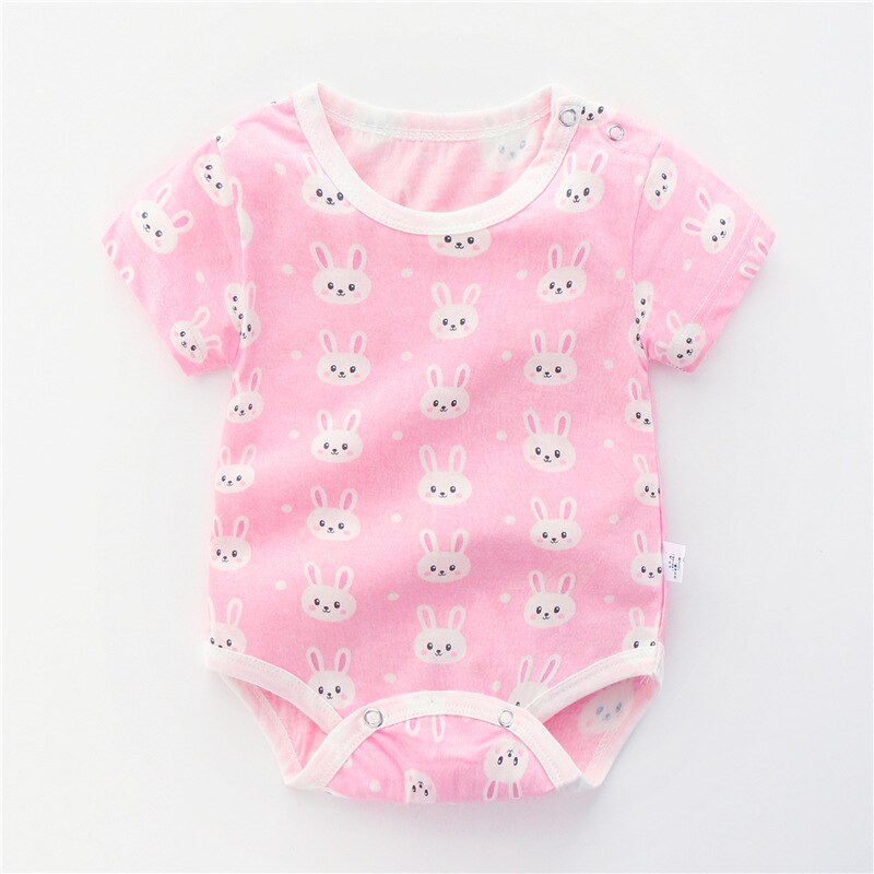 Różowe, bawełniane body niemowlęce w króliczki Króliczki