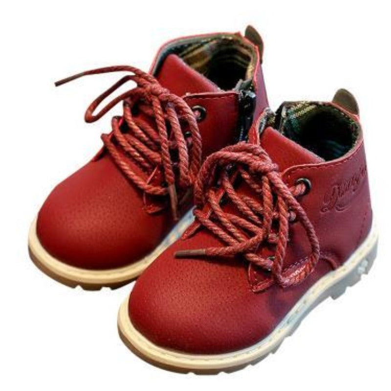 Wiązane trzewiki za kostkę dla chłopca Czerwony