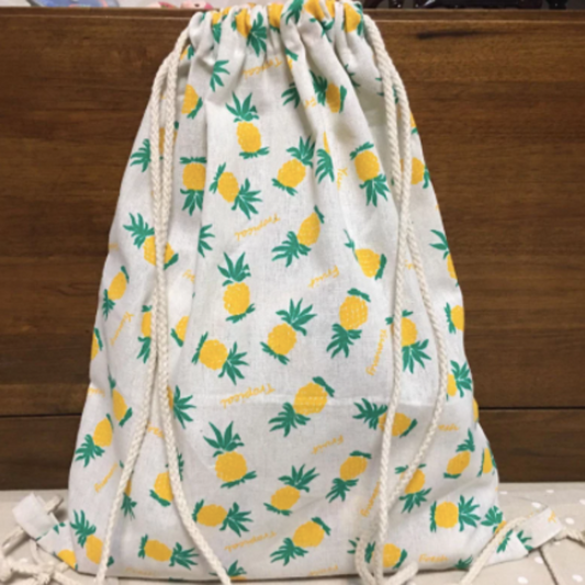 Worek bawełniany w ananasy Worek bawełniany w ananasy Biały