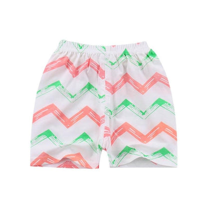 Białe, krótkie spodenki w kolorowe wzorki Białe w kolorowe wzorki